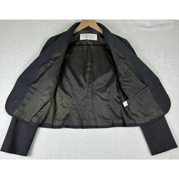 Trina Turk Blazer One Button Blazer Women's Size 4 in Charcoal - Picture 6 of 9